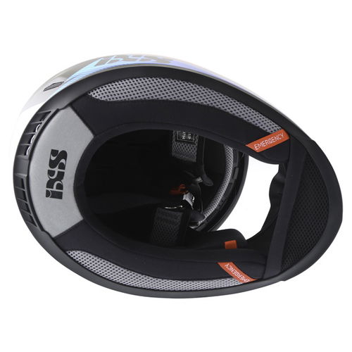 IXS HX 444 Edge Black Red Blue Full Face Motorcycle Helmet Inside                                                                                                                                                                                              