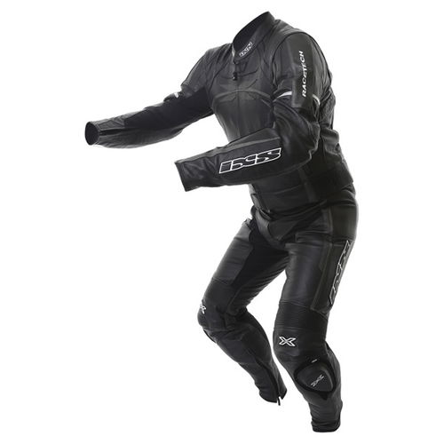 IXS Camaro 2pc Mens Black Titan Silver Leather Motorcycle Suit Racing crouch                                                                                                                                                                                   