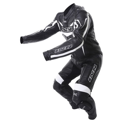 IXS Wakefied Mens Black White Leather Motorcycle Suit Racing crouch                                                                                                                                                                                            