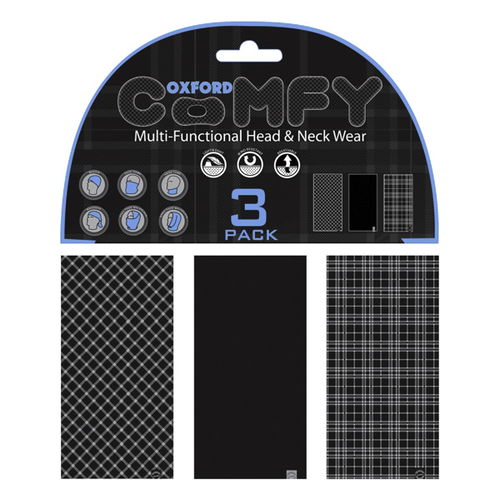 Oxford Products Comfy Tartan 3 Pack - Black/White