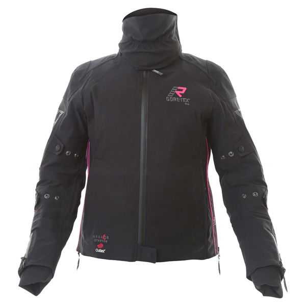 Rukka Suki Ladies Black Pink Textile Motorcycle Jacket Front                                                                                                                                                                                                   