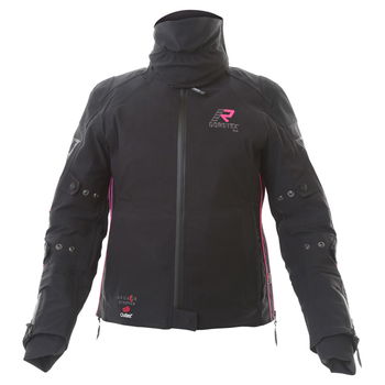 Rukka Suki Ladies Black Pink Textile Motorcycle Jacket Front                                                                                                                                                                                                   