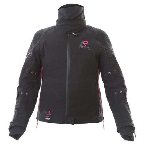 Rukka Suki Ladies Black Pink Textile Motorcycle Jacket Front                                                                                                                                                                                                   