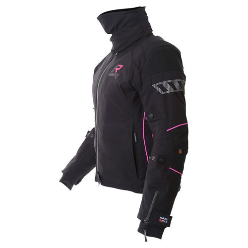Rukka Suki Ladies Black Pink Textile Motorcycle Jacket Side                                                                                                                                                                                                    