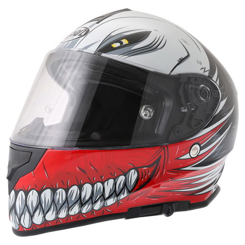 Vcan V127 Hollow Red Full Face Motorcycle Helmet Front Left                                                                                                                                                                                                    