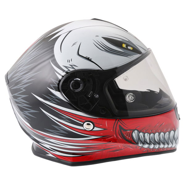 Vcan V127 Hollow Red Full Face Motorcycle Helmet Right Side                                                                                                                                                                                                    