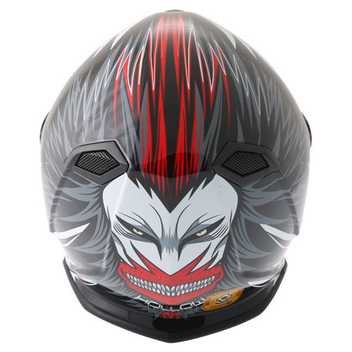 Vcan V127 Hollow Red Full Face Motorcycle Helmet Back                                                                                                                                                                                                          