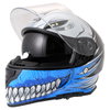 Vcan V127 Hollow Blue Full Face Motorcycle Helmet Open With Sun Visor                                                                                                                                                                                          
