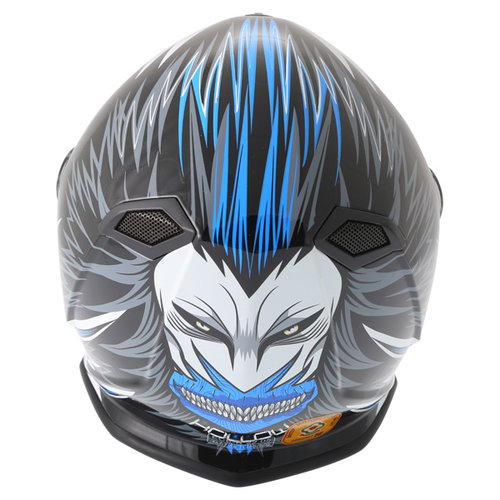 Vcan V127 Hollow Blue Full Face Motorcycle Helmet Back                                                                                                                                                                                                         