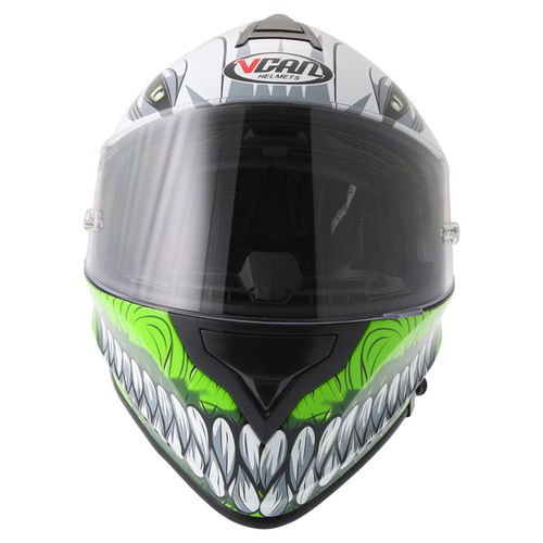 Vcan V127 Hollow Green Full Face Motorcycle Helmet Front                                                                                                                                                                                                       