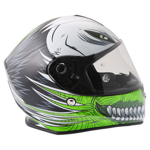 Vcan V127 Hollow Green Full Face Motorcycle Helmet Right Side                                                                                                                                                                                                  