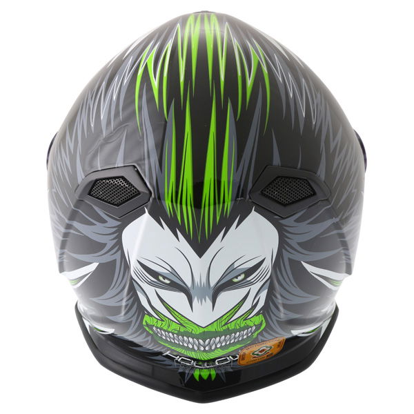 Vcan V127 Hollow Green Full Face Motorcycle Helmet Back                                                                                                                                                                                                        