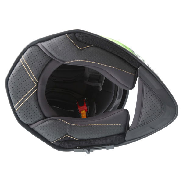 Vcan V127 Hollow Green Full Face Motorcycle Helmet Inside                                                                                                                                                                                                      