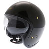Shoei J-O Black Open Face Motorcycle Helmet Visor down                                                                                                                                                                                                         
