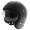 Shoei J-O Rat Grey Open Face Motorcycle Helmet Visor down                                                                                                                                                                                                      