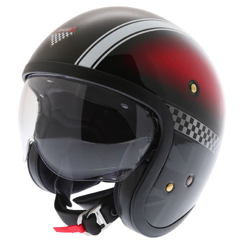 Shoei J-O Hawker TC-1 Open Face Motorcycle Helmet Visor down                                                                                                                                                                                                   