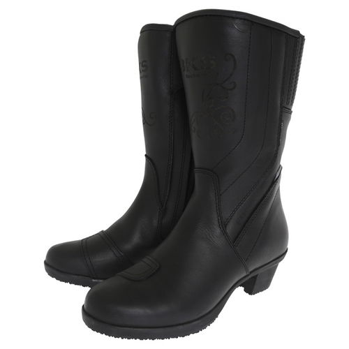 BKS BKB007 Sarah Black Ladies Motorcycle Boots Pair                                                                                                                                                                                                            