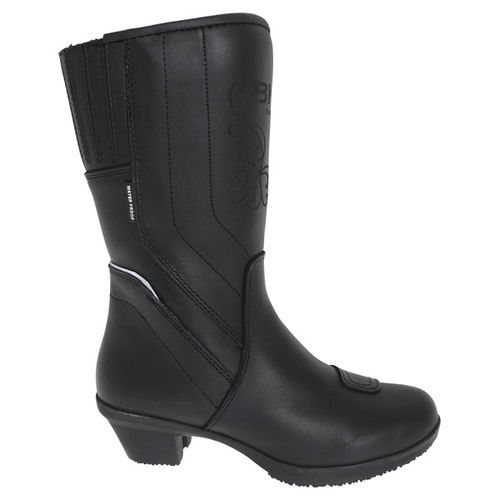 BKS BKB007 Sarah Black Ladies Motorcycle Boots Outside leg                                                                                                                                                                                                     