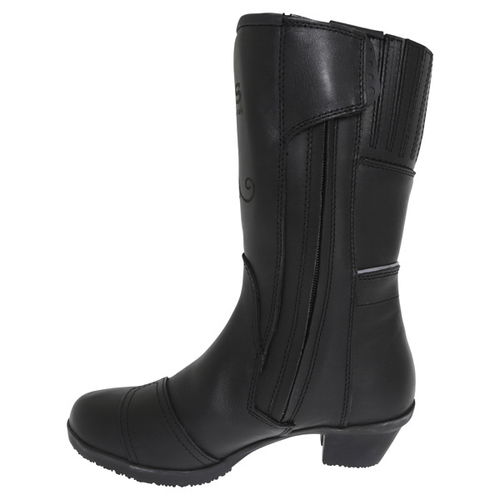 BKS BKB007 Sarah Black Ladies Motorcycle Boots Inside leg                                                                                                                                                                                                      