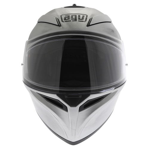 AGV K3 SV Scudetto Matt Silver Full Face Motorcycle Helmet Front                                                                                                                                                                                               