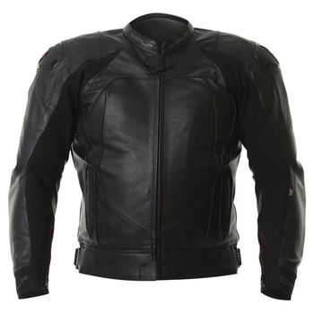 Wolf 2401 Nimbus-K Black Leather Motorcycle Jacket Front                                                                                                                                                                                                       