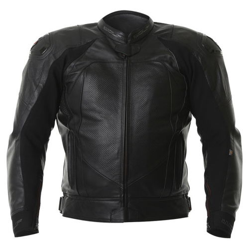 Wolf 2401 Nimbus-K Black Leather Motorcycle Jacket Front                                                                                                                                                                                                       