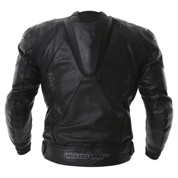 Wolf 2401 Nimbus-K Black Leather Motorcycle Jacket Back                                                                                                                                                                                                        