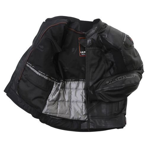 Wolf 2401 Nimbus-K Black Leather Motorcycle Jacket Inside                                                                                                                                                                                                      