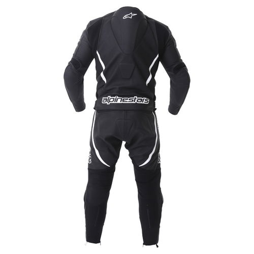 Alpinestars Orbiter 2 piece Mens Black White Leather Motorcycle Suit Back                                                                                                                                                                                      