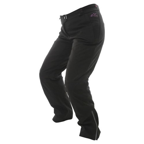 Alpinestars Stella Protean Drystar Ladies Black Purple Waterproof Textile Motorcycle Pants Riding position                                                                                                                                                     