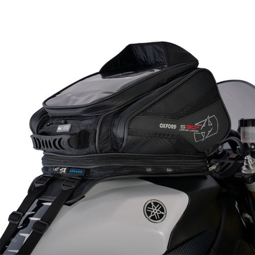 Oxford Products S30R Tank Bag Strap On Black Black