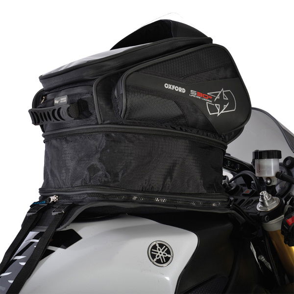 Oxford Products S30R Tank Bag Strap On Black Black