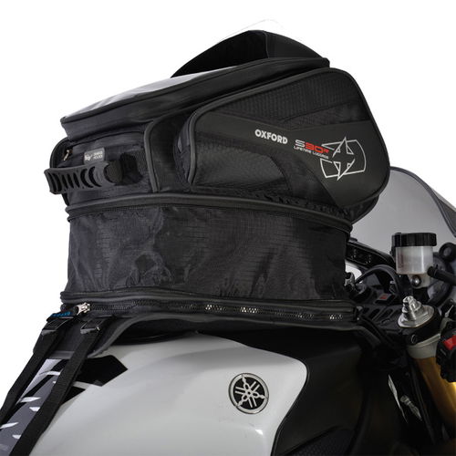 Oxford Products S30R Tank Bag Strap On Black Black