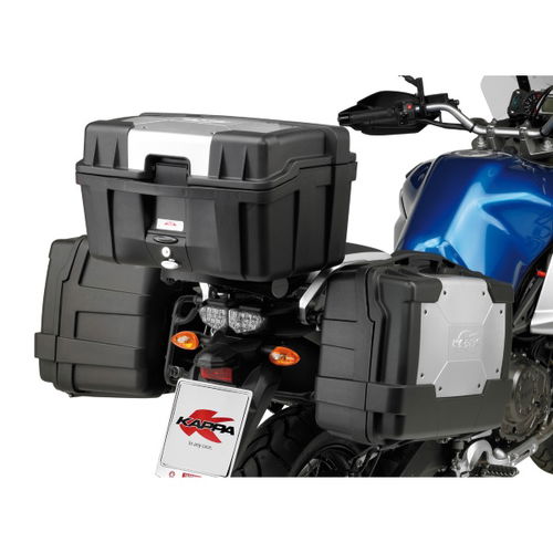 Kappa Garda Black Silver 46L Top Case In Use                                                                                                                                                                                                                   