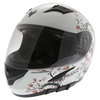 Frank Thomas FT36SV Cherry White Ladies Full Face Motorcycle Helmet Front Left                                                                                                                                                                                 