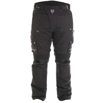 Wolf 2432 Tec-Tour Outlast Black Textile Motorcycle Pants Front                                                                                                                                                                                                