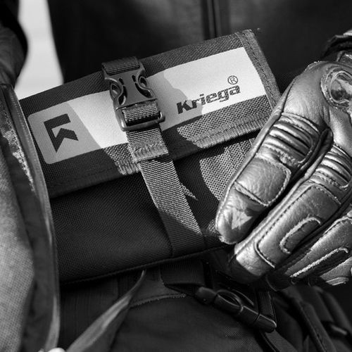 Kriega Stash Wallet in use                                                                                                                                                                                                                                     