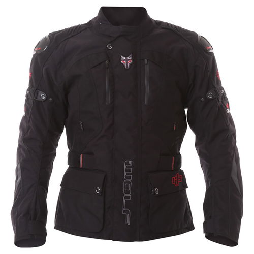 Wolf 2440 GT-S Titanium Mens Black Textile Motorcycle Jacket Front                                                                                                                                                                                             