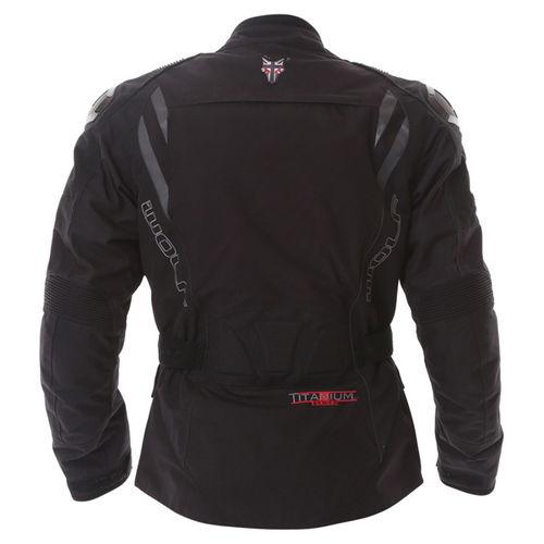 Wolf 2440 GT-S Titanium Mens Black Textile Motorcycle Jacket Back                                                                                                                                                                                              