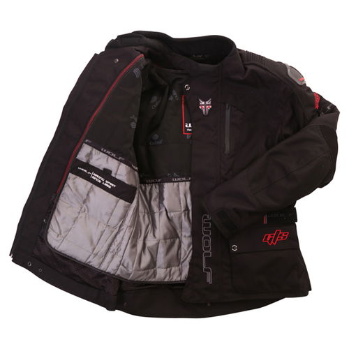 Wolf 2440 GT-S Titanium Mens Black Textile Motorcycle Jacket Inside                                                                                                                                                                                            