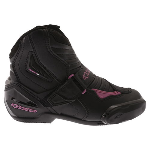 Alpinestars Stella SMX 1 R Black Pink Short Motorcycle Ankle Boots Outside leg                                                                                                                                                                                 