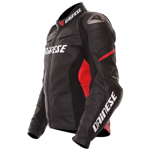 Dainese Racing D1 Black Red Leather Motorcycle Jacket Side                                                                                                                                                                                                     