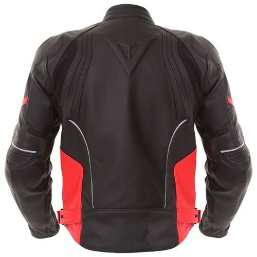 Dainese Racing D1 Black Red Leather Motorcycle Jacket Back                                                                                                                                                                                                     