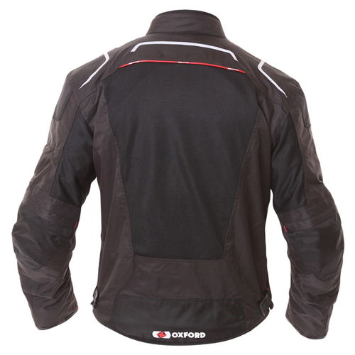 Oxford Products Estoril 2 Air Mens Black Textile Motorcycle Jacket Back                                                                                                                                                                                        