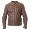 BKS Classic Wash Brown Leather Motorcycle Jacket Front                                                                                                                                                                                                         