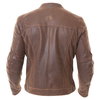 BKS Classic Wash Brown Leather Motorcycle Jacket Back                                                                                                                                                                                                          