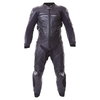 Frank Thomas Qualifier 1 Piece Mens Black Leather Motorcycle Suit Front                                                                                                                                                                                        
