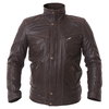 Frank Thomas Cashmere Brown Leather Motorcycle Jacket Front                                                                                                                                                                                                    