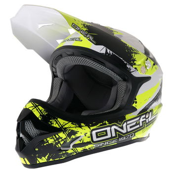 Oneal 3Series Shocker Black Yellow Helmet Front Left                                                                                                                                                                                                           
