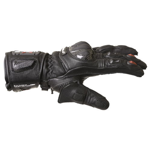 Wolf 2470 Racing Black Motorcycle Gloves Thumb side                                                                                                                                                                                                            